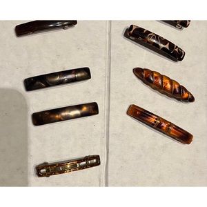 Set of 9 Brown Barrettes